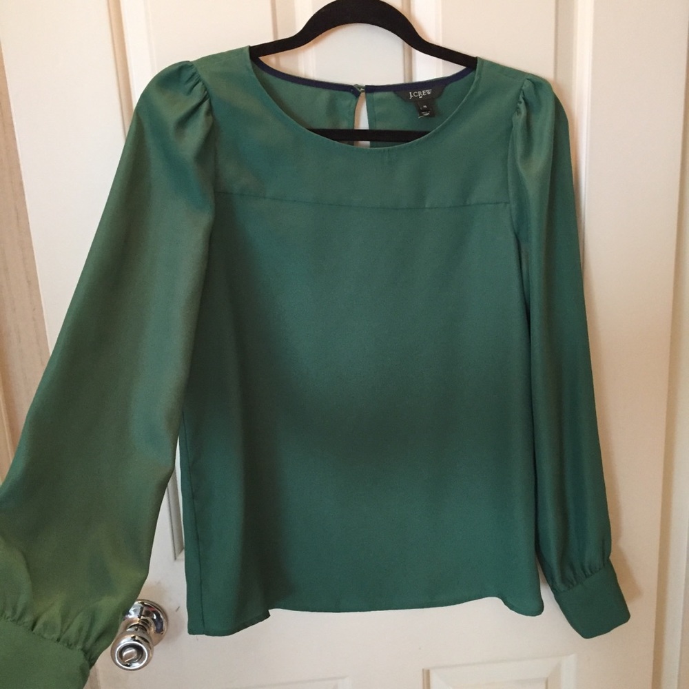 J CREW green top, wear to work!